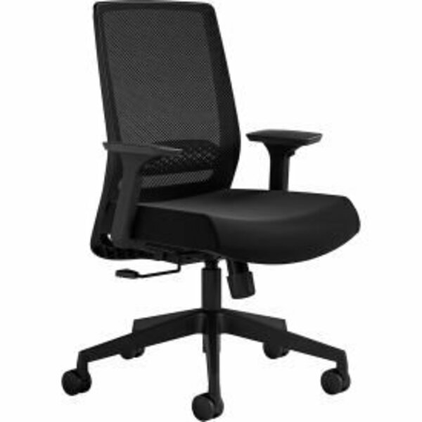 Safco MEDINA BASIC TASK CHAIR, SUPPORTS UP TO 275 LB, 18in TO 22in SEAT HEIGHT, BLACK 6830BMBL